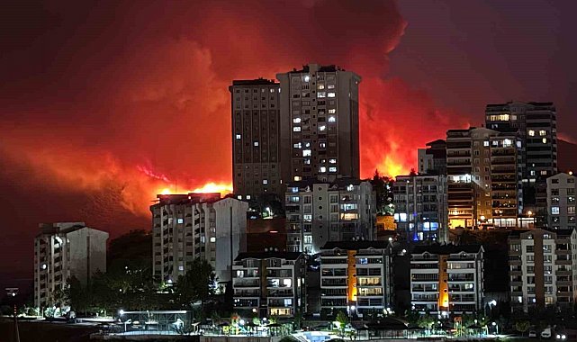 Bursa'da gecenin karanlığı yangının alevleriyle aydınlandı