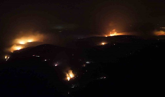 Bursa'daki yangında alevler etkisini kaybetti...Son durum havadan görüntülendi