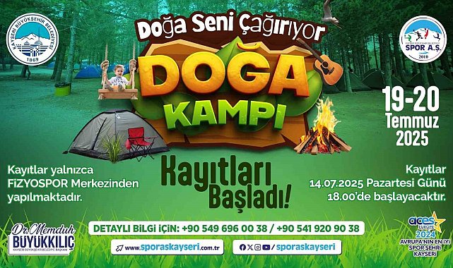 Büyükşehirin kampı ile doğa Kayserilileri çağırıyor