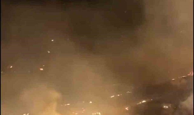 Çanakkale'de çıkan orman yangınında yoğun rüzgar ve alevlerle mücadele devam ediyor