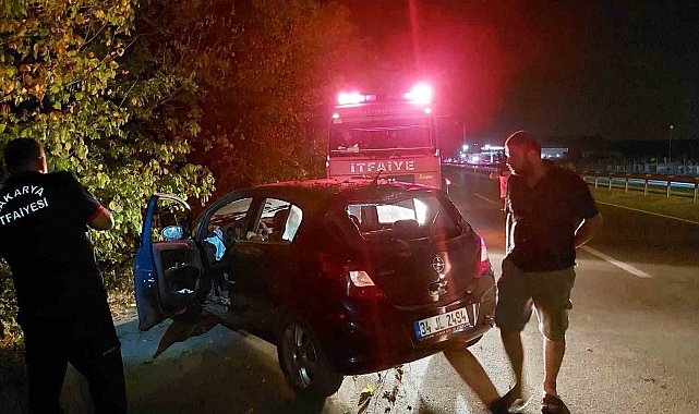 D-140'da otomobil şarampole uçtu: Anne ve iki çocuğu yaralandı