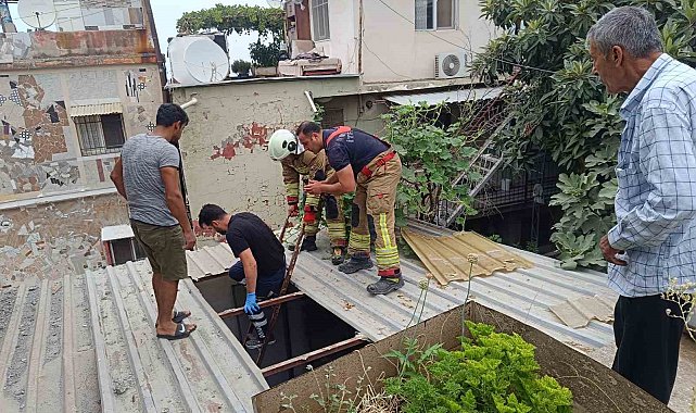 Demir saçın çökmesiyle çatıdan düşen kadın yaralandı