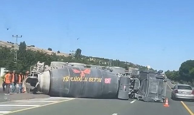 Elazığ'da beton mikseri devrildi: 1 yaralı