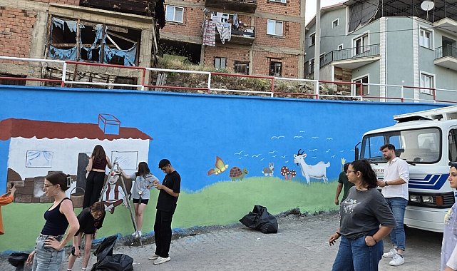 Gökler Beldesinde boş duvarlar sanat eserine dönüştü