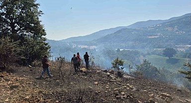 Gönen'de arazi ve anız yangını söndürüldü