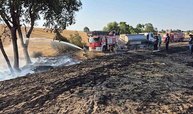 Gönen'de kırsal alanda çıkan arazi yangını söndürüldü