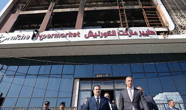 Irak Başbakanı Sudani, yangın faciasının yaşandığı alışveriş merkezinde incelemelerde bulundu