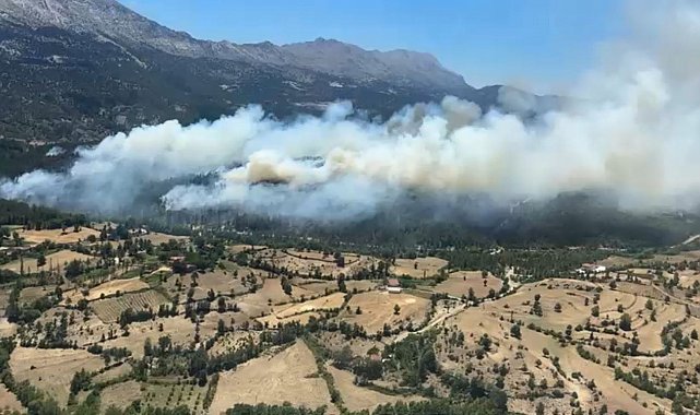 Isparta'daki orman yangınına havadan ve karadan müdahale devam ediyor