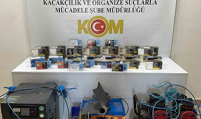 Kaçak makaron ve sigara sarma makinesi ele geçirildi