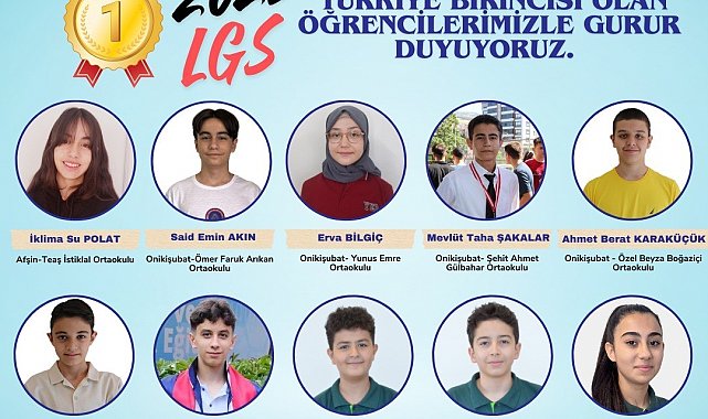 Kahramanmaraş'ta LGS'de büyük başarı: 10 öğrenci 500 tam puan aldı