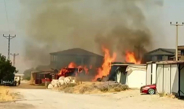 Kahramanmaraş'ta samanlık yangını