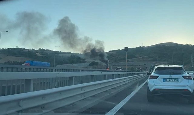 Kamyon alev topuna döndü