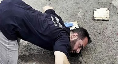 Kanala düşen yavru köpek için zamanla yarıştılar