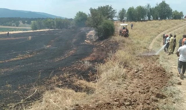 Kastamonu'da tarlalda çıkan örtü yangını söndürüldü