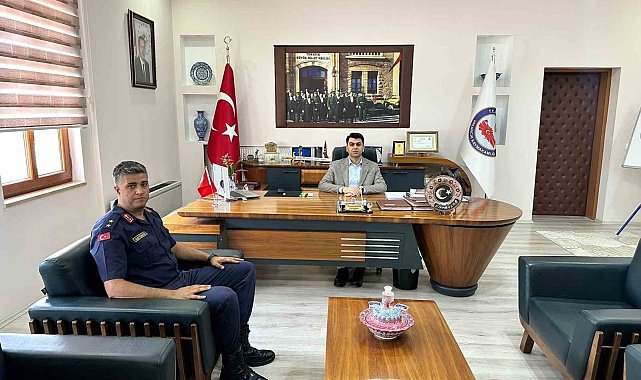 Kaymakam Bahar, yeni jandarma komutanını kabul etti