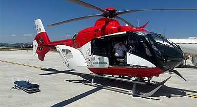 Kazada yaralanan vatandaş, ambulans helikopterle Ankara'ya nakledildi
