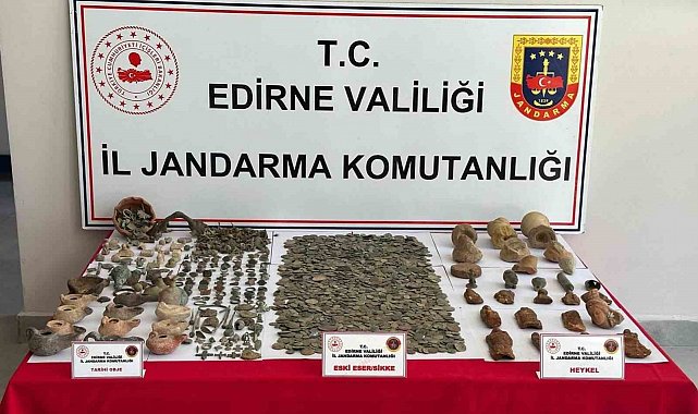 Keşan'da çok sayıda tarihi eser ele geçirildi