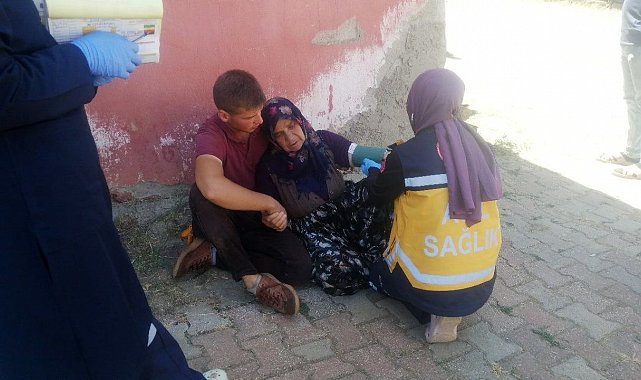 Komşusunun odunluğunun yanışını gören yaşlı kadın panikleyip baygınlık geçirdi