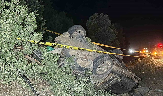 Kontrolden çıkan otomobil şarampole devrildi: 1 ölü, 2 yaralı