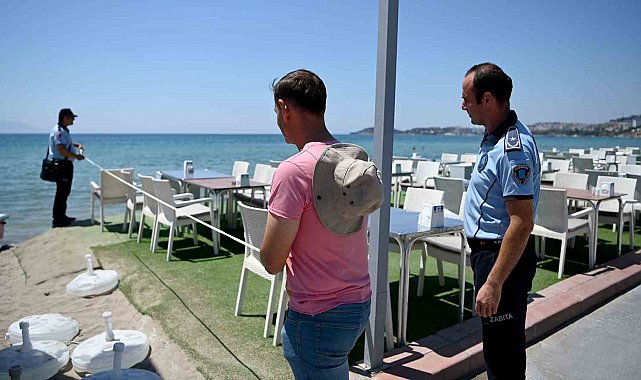 Kuşadası plajlarında 'Kıyı Kanunu' denetimi