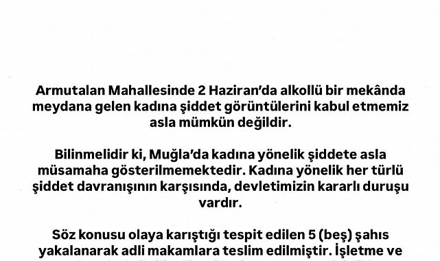 Marmaris Kaymakamlığı'ndan kadına şiddet olayına sert tepki