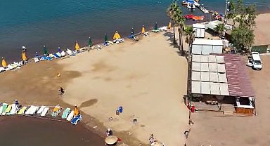 Marmaris Kızkumu'nda ruhsatsız yapıya mühür