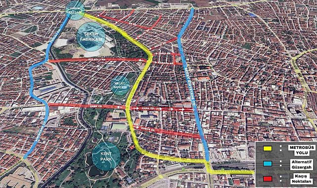 Metrobüs hattı projesinin ardından sürücülere alternatif güzergah bilgilendirmesi