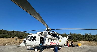 Orhaneli'de yangın helikopteri göreve başladı