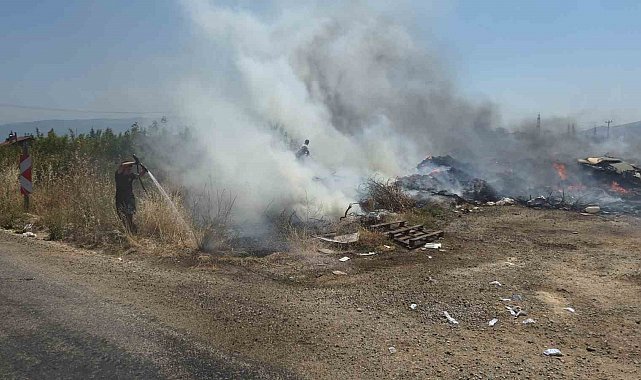 Orhangazi'de otluk alandaki yangın büyümeden söndürüldü