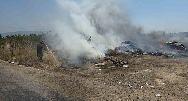 Orhangazi'de otluk alandaki yangın büyümeden söndürüldü