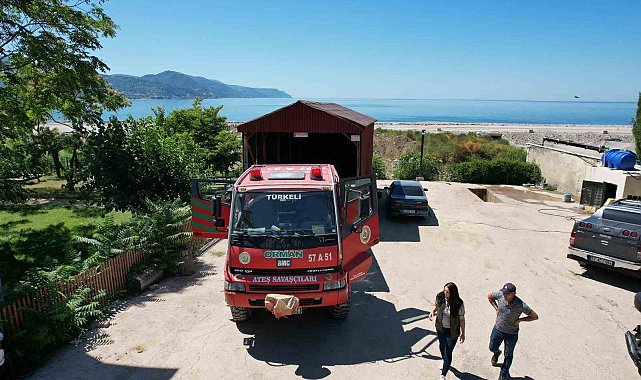 Orman yangını söndürme çalışmasına Türkeli'den destek