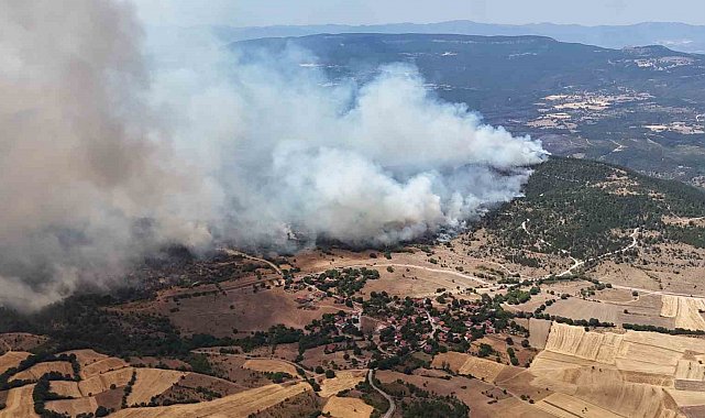 Orman yangınında alevler yerleşim yerlerine doğru ilerliyor