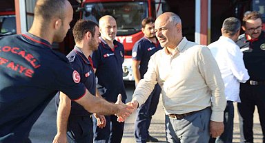 Orman yangınlarında görev alan personele ziyaret