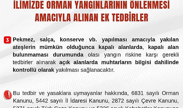 Orman yangınlarını önlemek için havai fişek ve meşale kullanımı yasaklandı