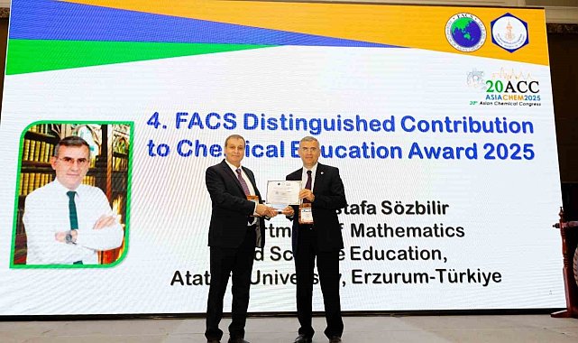 Prof. Dr. Sözbilir'e uluslararası kimya eğitim ödülü