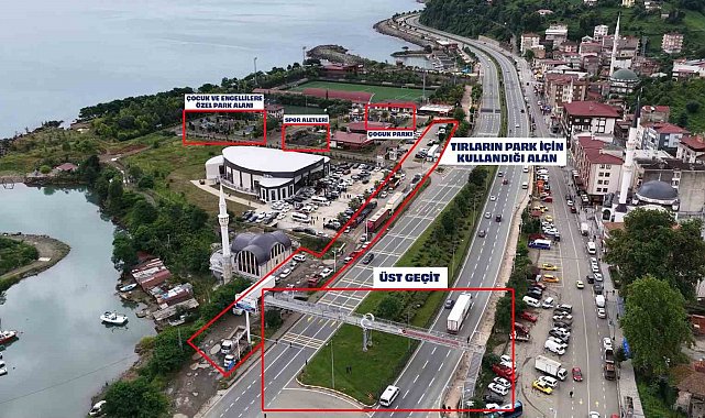 Rize'de tırların oluşturduğu tehlikeli labirent