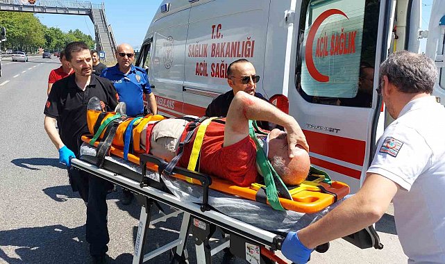 Samsun'da devrilen motosikletin sürücüsü yaralandı