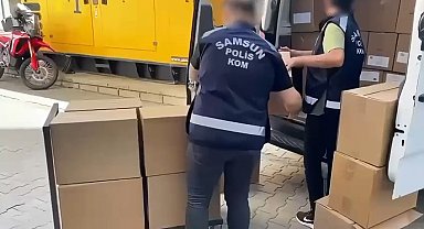 Samsun'da takip sonucu durdurulan araçta 1 milyon 610 bin kaçak makaron ele geçirildi