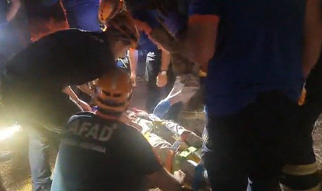 Şarampole devrilen otomobilde sıkışan sürücü kurtarıldı