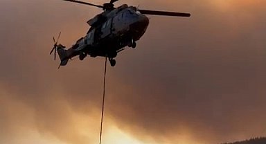 Şarköy'de zamanla yarış: Helikopterler yangınla mücadelede suyu havuzdan alıyor