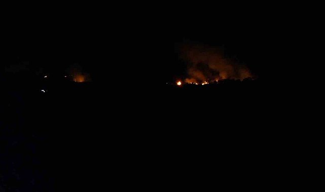 Şarköy'deki orman yangını havadan görüntülendi