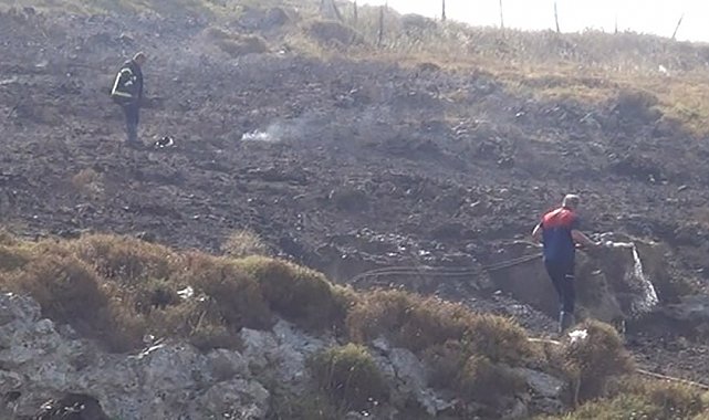 Sinop'ta çalılık alanda çıkan yangında kalan bir kadın, itfaiye ekiplerince kurtarıldı