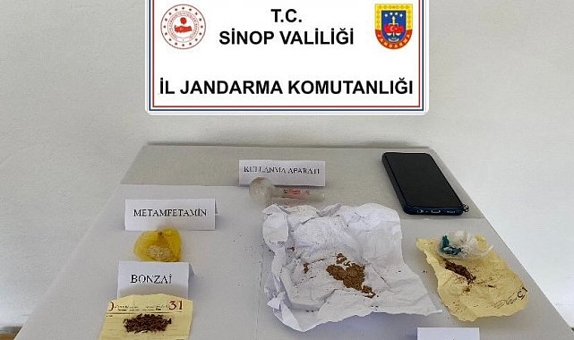 Sinop'ta yolcu otobüsünde uyuşturucu ele geçirildi