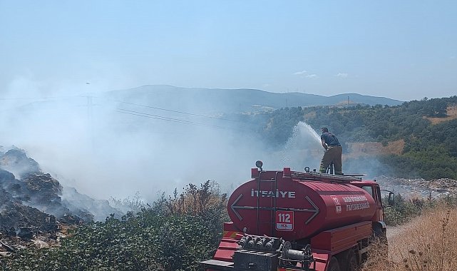Susurluk'ta çöplük alanda çıkan yangına müdahale edildi