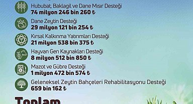 Tarım ve Orman Bakanlığından çiftçilere toplam 826 milyon lira destek