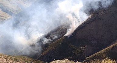 Teşikan yaylasında korkutan yangın