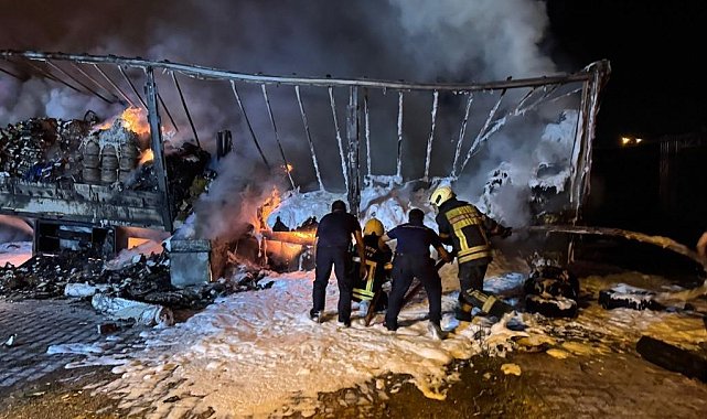 Tır dorsesinde yangın