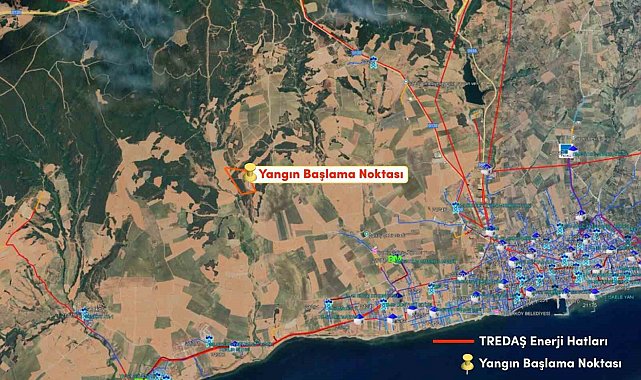 TREDAŞ: "Yangın bölgesinde bize ait enerji hattı bulunmamaktadır"