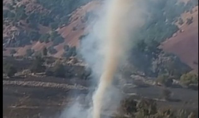 Tunceli'deki yangında çıkan hortum görüntülendi