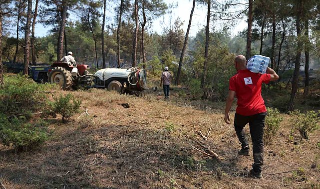 Türk Kızılay'dan orman yangını olan bölgelere yardım